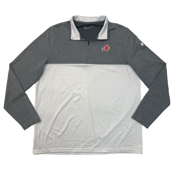 Under Armour Utah Utes Sweatshirt Mens XL Gray Quarter Zip Lightweight Pullover - Picture 1 of 12